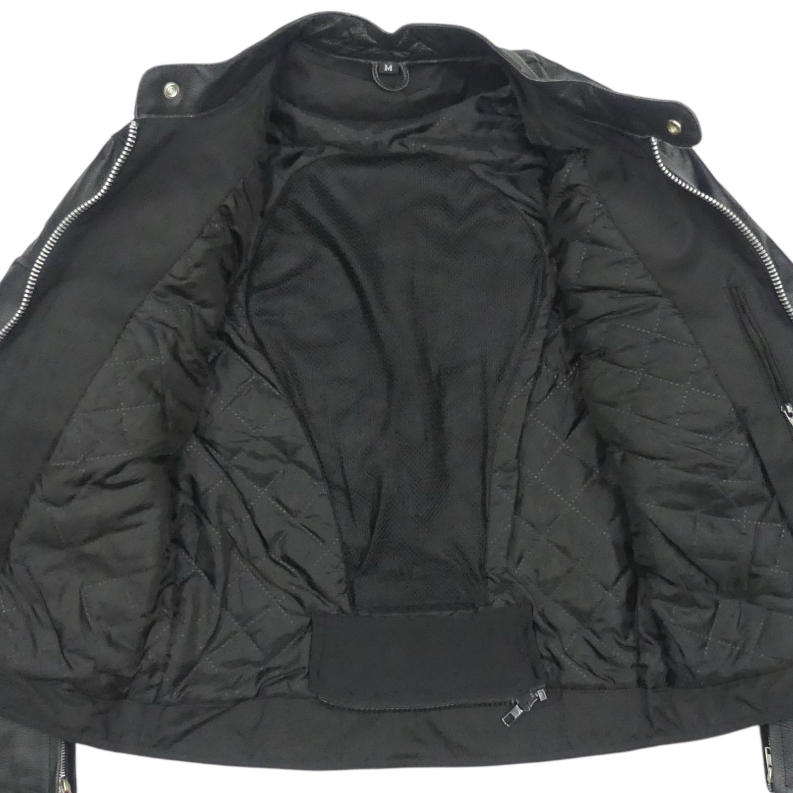 ライダースジャケット 本革 シングル メンズ レザージャケット M