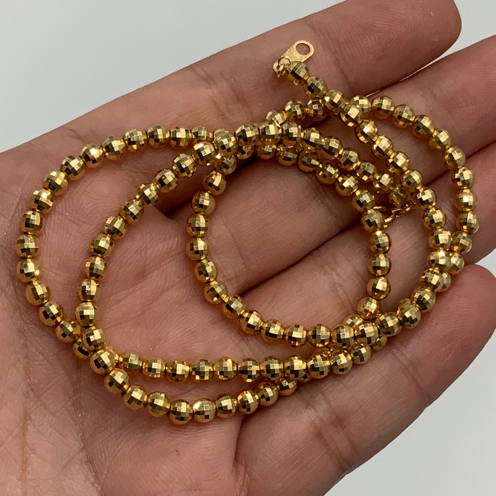 K18金ミラーボールネックレス 18金 k18 ネックレス 50cm 幅5mm 