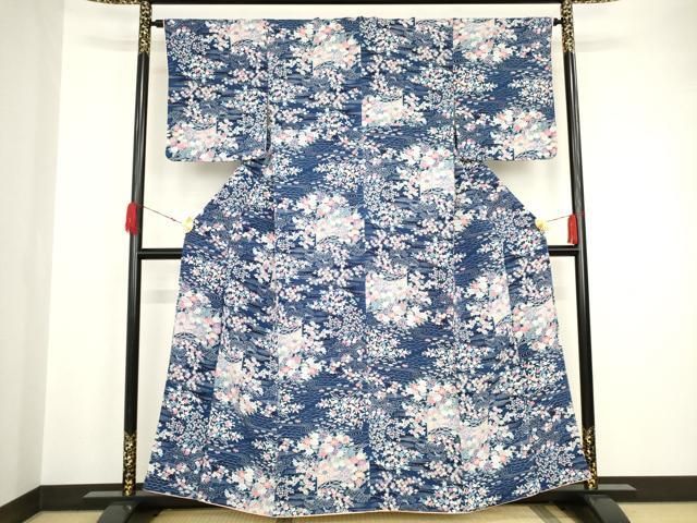 平和屋着物○訪問着 御所車草花文 金彩 正絹 逸品 AAAY8648ph 平和屋着物