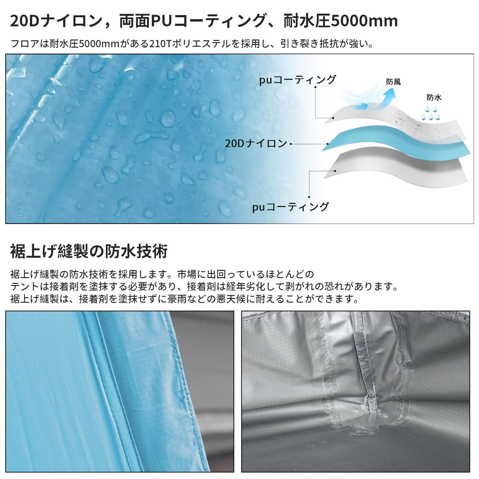 Amazon.co.jp: TENPLAY 登山テント トレッキング キャン