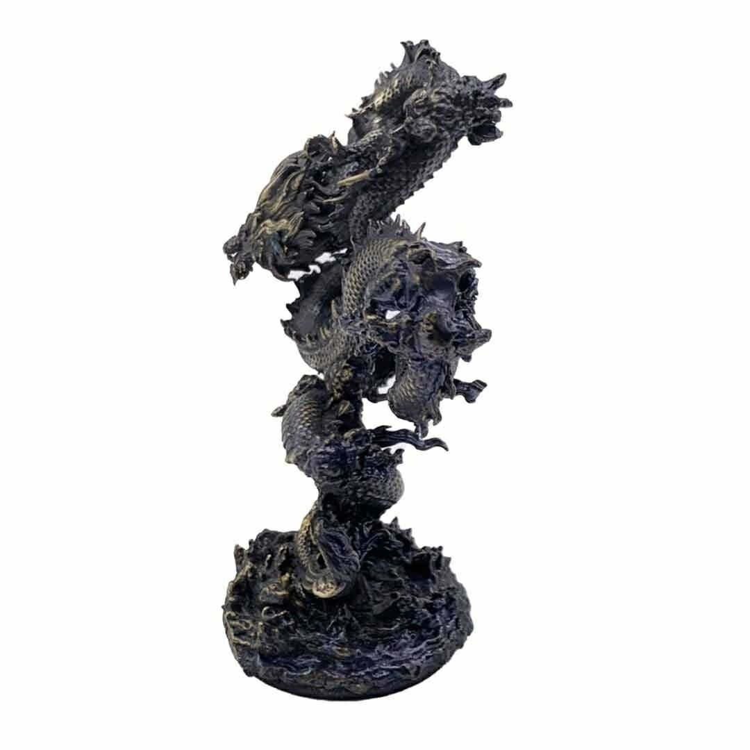 黒龍 龍 ブラックドラゴン 浮遊龍 金属 10cm 龍の置物 おしゃれ 辰 辰