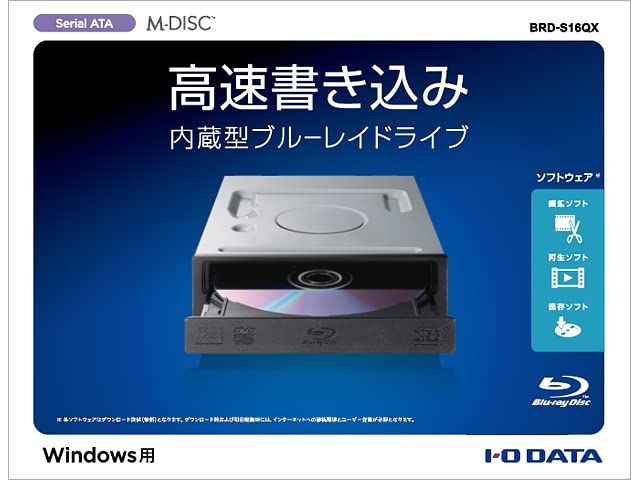 アイ オー データ IODATA 内蔵ブルーレイドライブ BDXL M-DISC対応 Serial ATA Windows11対応 ソフト添付 BRD-S16QX