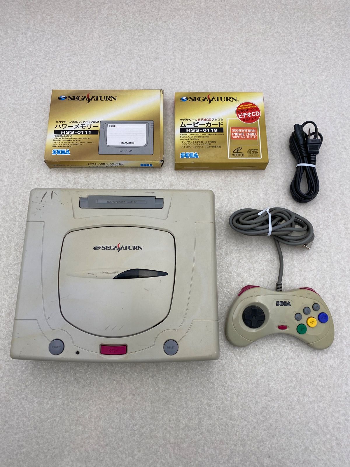 動作品 セガサターン 本体 HST-3220 ムービーカード付き