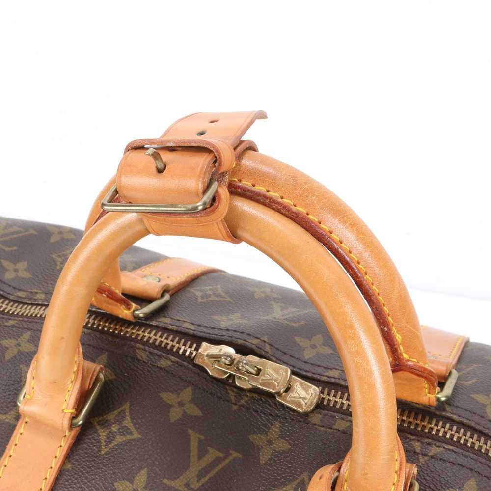 ルイヴィトン モノグラム キーポル 55 M41424 レザー ボストン バッグ 出張 旅行 トート ブラウン 茶色 A4 メンズ RRE CS31-3