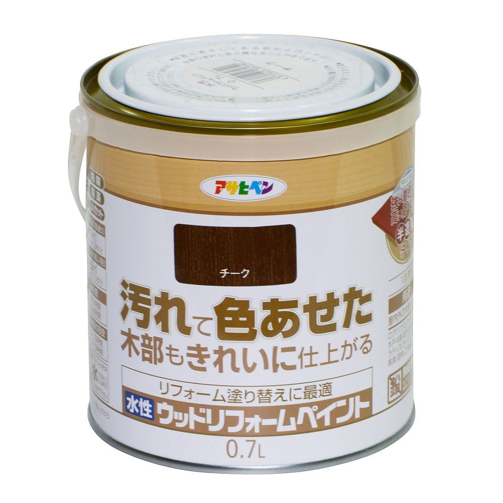 （まとめ買い）アサヒペン 木部水性塗料 水性ウッドリフォームペイント 0.7L チーク 【×3セット】