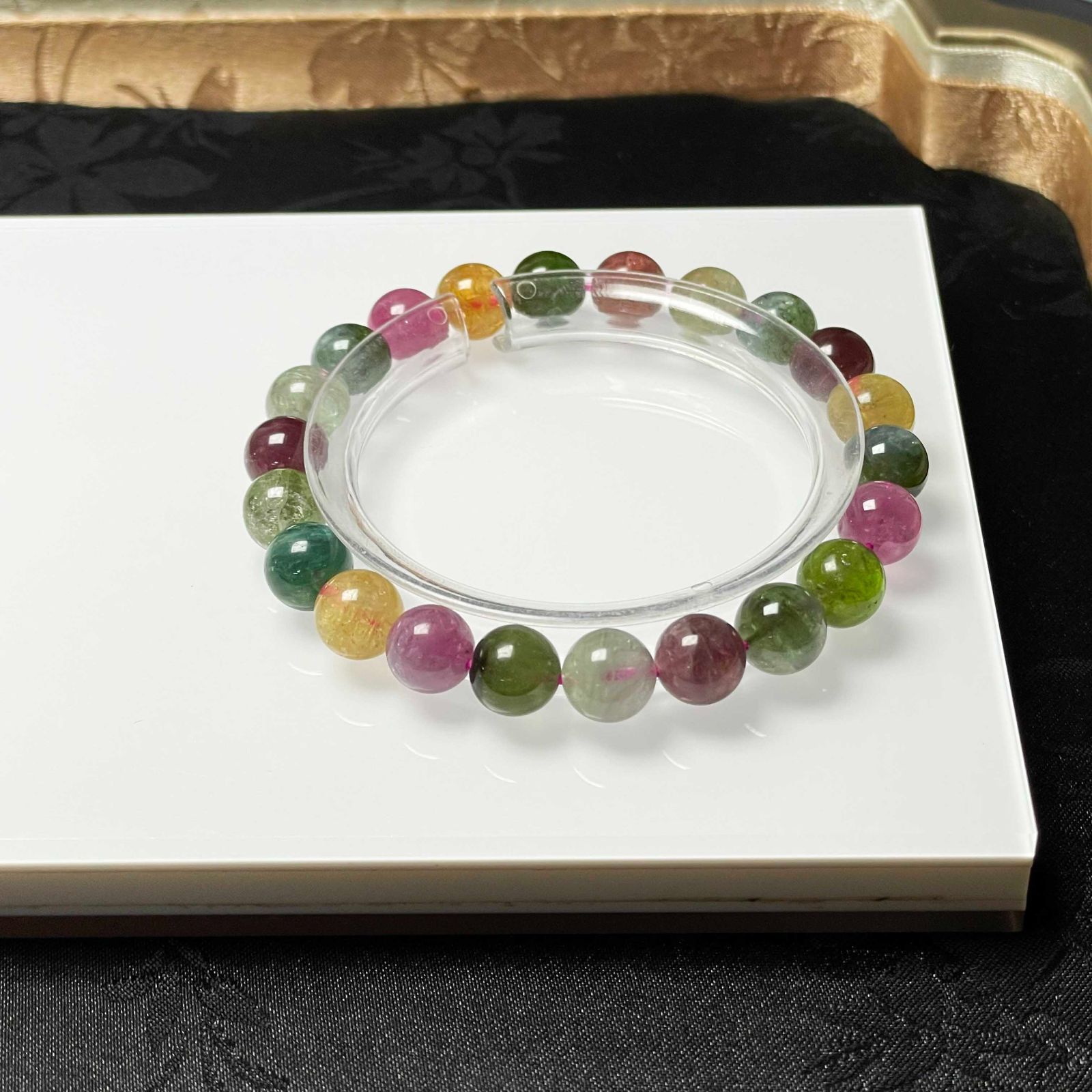 EU製 ミックス トルマリン ブレスレット パワーストーン 天然石 プレゼント 約8.2-8.6mm ZZ1603 NICORILABO_COM