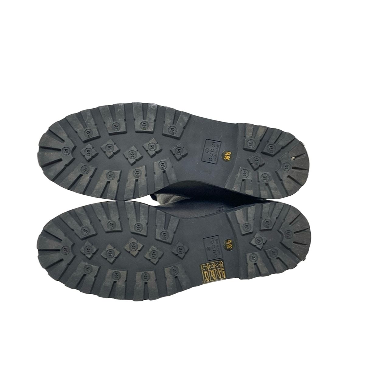  GUCCI グッチ ロングブーツ 361 2 レディース シェリー 黒 レザー ファー ロングブーツ ブーツ