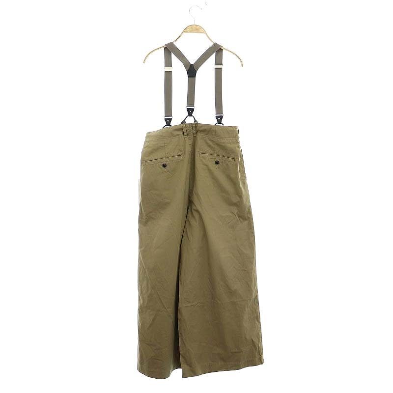 カレンテージ CURRENTAGE 22SS CHINO SUSPENDER ワイドパンツ サスペンダー タック 1 茶色 ブラウン /ES ■OS