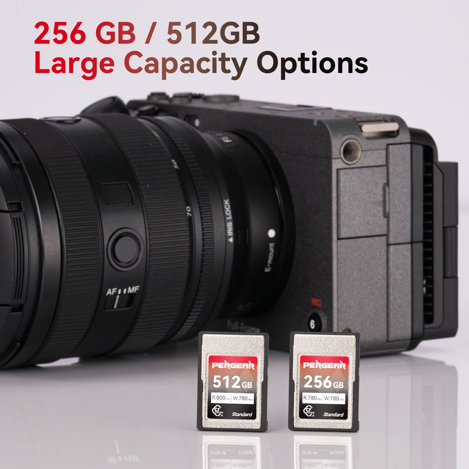 Pergear 256 GB CFexpress Type A メモリカード 最大 780 MB 秒の読み取り速度 秒の書き込み速度で 4 K 120 P 8 30 録画に対応 Standardシリーズ 5年間メーカー保証