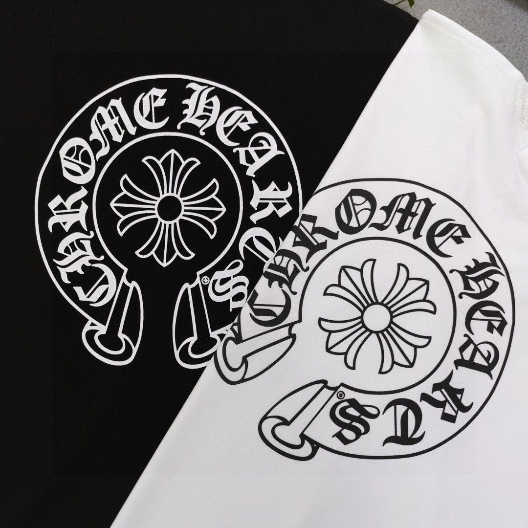 梵字馬蹄プリントカジュアル半袖Tシャツ