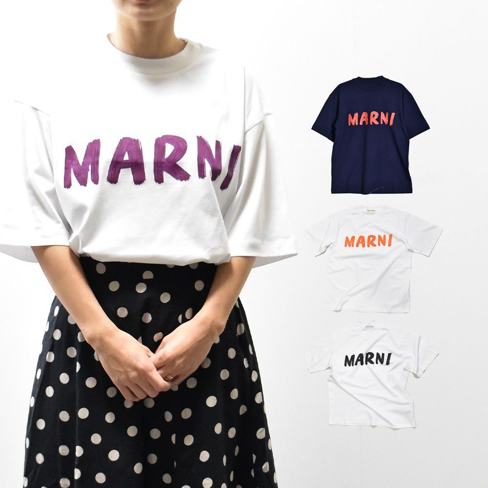 マルニ Tシャツ レディース ロゴ オーバーサイズ 半袖 ブランド 綿100