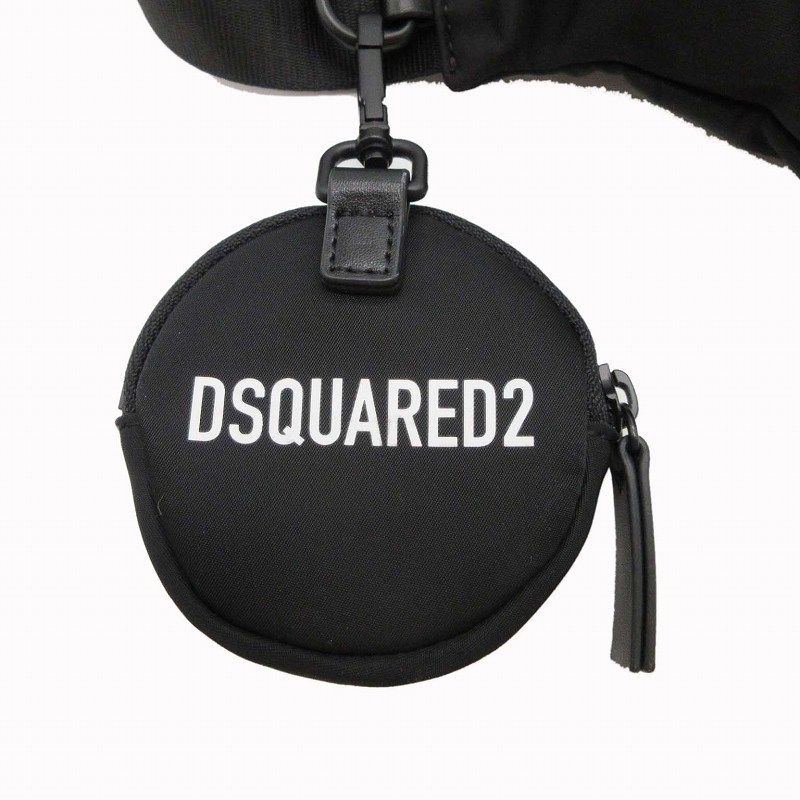 ディースクエアード DSQUARED2 Icon Belt Bag アイコン ベルトバッグ ナイロン コインパース付 ウエストポーチ ボディバッグ  クロスボディ ショルダー バッグ コインケース ロゴ メープル プリント 斜め掛け カバン 鞄 黒 ☆AA★