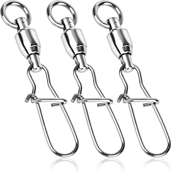 GRAND BASE GRANDBASE Ball Bearing with Snap, Swivel, Break Strength Test Cleared, Fishing Gimmick, Sea Fishing Lures, Corrosion Resistant, Super Strong, Stainless, Nickel Plated, Solid Ring Specification (#1)