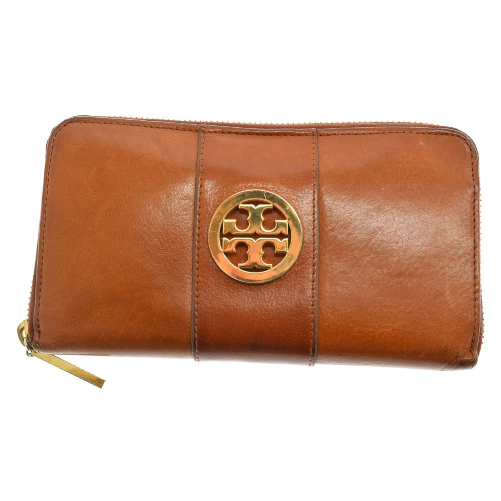 TORY BURCH (トリー バーチ) ロゴ レザー ラウンドジップ ロング