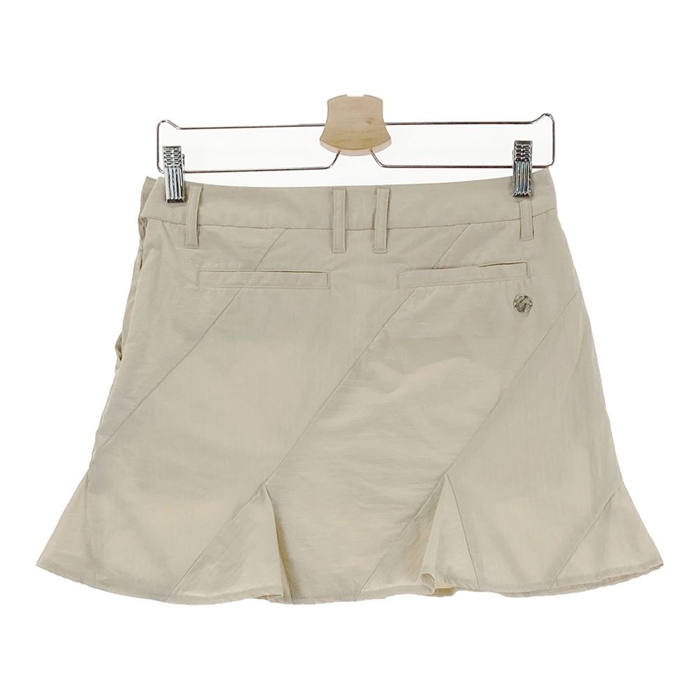 サイズ M DESCENTE GOLF デサントゴルフ インナー付 ストレッチスカート ストライプ柄 ベージュ系 240101538328 ゴルフウェア レディース ストスト