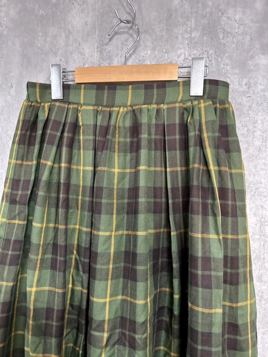 美品 タグ付き未使用品 チェックスカート ロング スカート sizeL