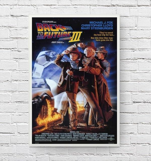 フレーム付-白-】映画ポスター バックトゥザフューチャー 3 Back to