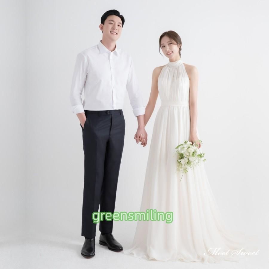 ウェディングドレス ウエディングドレス ロングドレス 二次会 結婚式 前撮り ブライダル 花嫁 スレンダードレス ホルターネック 後ろリボン