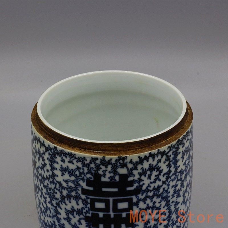 清四喜銅環蓋缶 納物缶 茶道具 景徳鎮 陶磁器 装飾品 現代工芸品