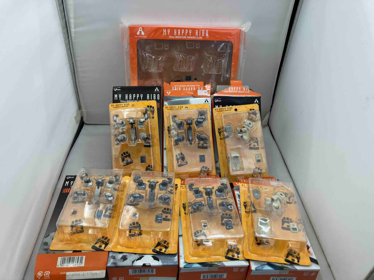 ジャンク グリコMY HAPPY AIBO マイハッピーアイボ 1|6 ERS-210A ゴールド ブラック ブルー ERS-311B 8体セット ディスプレイケース付き