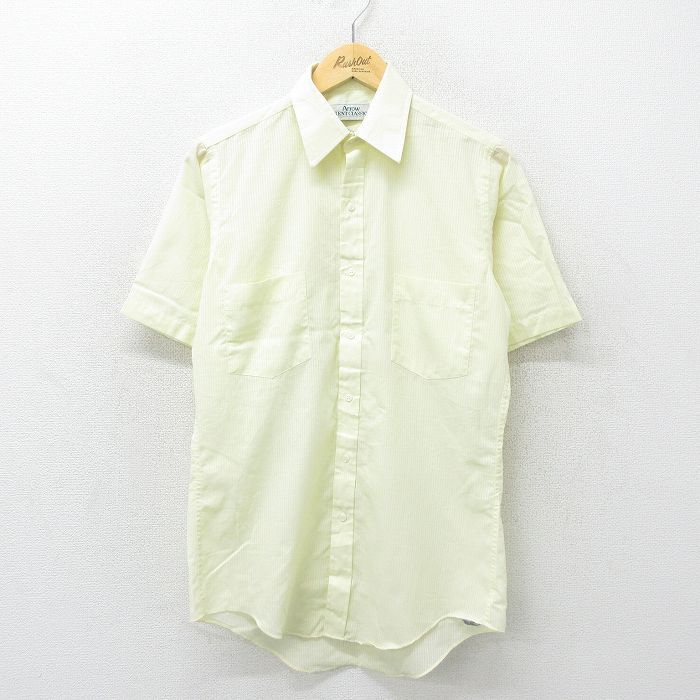 M/古着 アロー 半袖 シャツ メンズ 80s 薄黄色 イエロー 24jul03 中古 トップス
