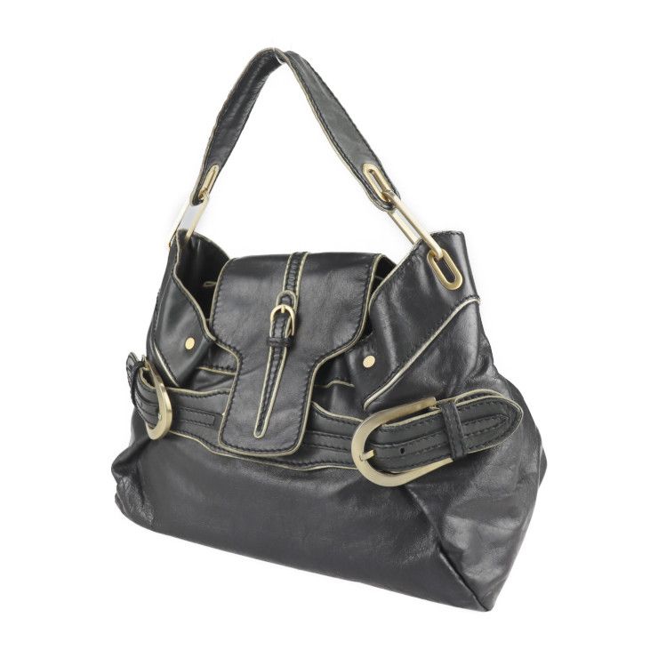 JIMMY CHOO ジミーチュウ ハンドバッグ レザー ブラック ゴールド金具