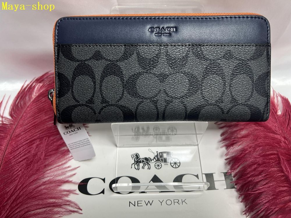 コーチ COACH 長財布 財布  シグネチャー ラウンドファスナー カラーブロック ラウンドジップ 新生活 年度末 プレゼント 贈り物 吉日 ギフト父の日 財布 メンズ 新品未使用 ブランド ファッションB199 F78202 12