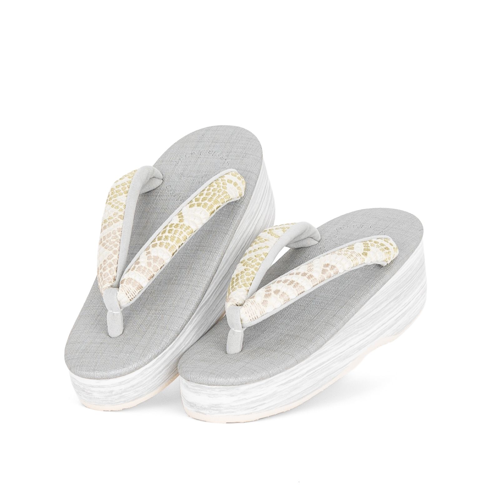 S カレンブロッソ 博多織 グレー×緑黄色