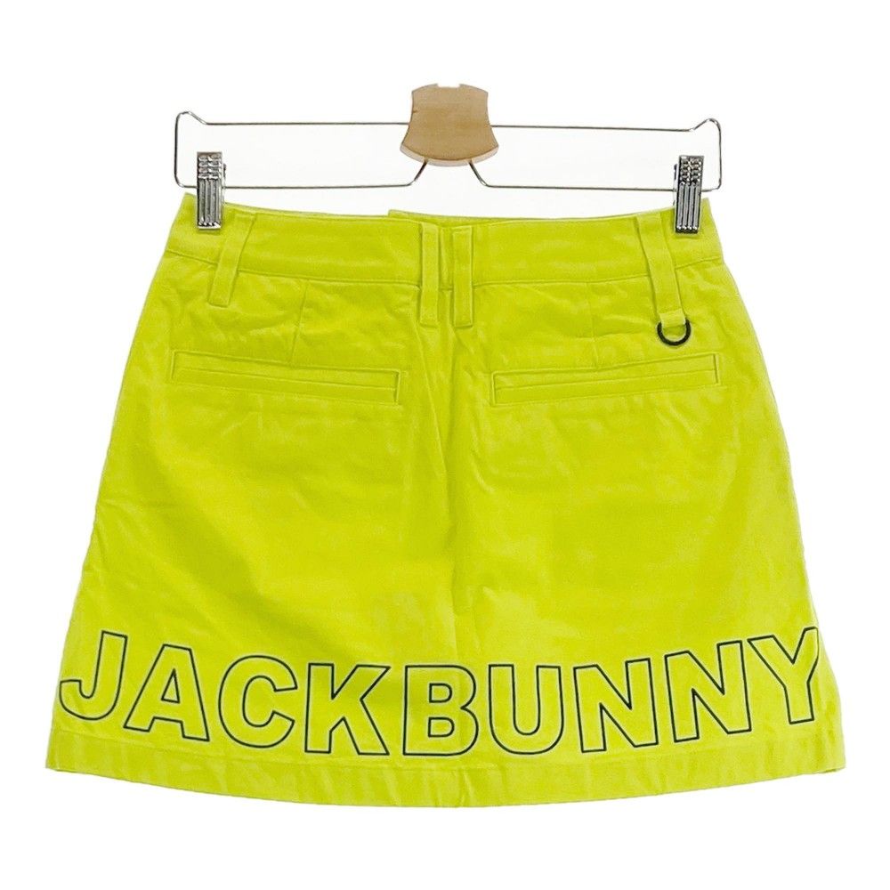 新品⭐️JACK BUNNY スカート⭐️ロゴ入り黄色 Jack Bunny!! ジャックバニー スカート イエロー×黒 裾ロゴ 内側