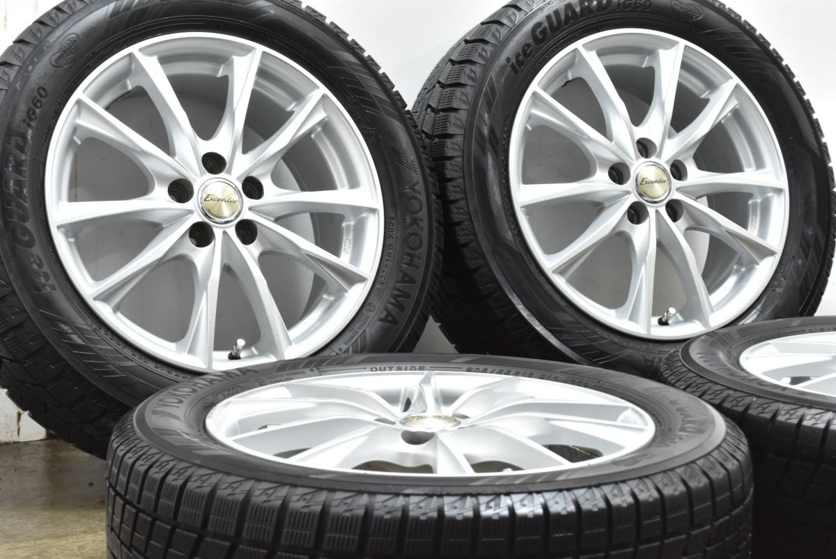 バリ溝 エクシーダー 16in 6.5J 48 PCD100 ヨコハマ アイスガード iG60 205 55R16 プリウス カローラスポーツ ウィッシュ インプレッサ