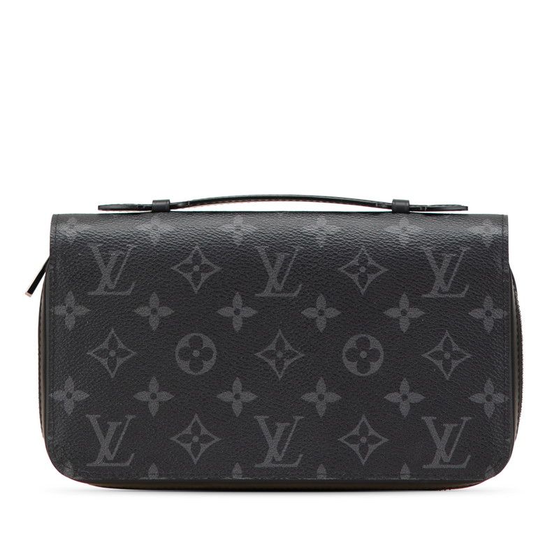 ルイ ヴィトン モノグラム エクリプス ジッピーXL ラウンドファスナー 長財布 M61698 ブラック PVC レザー メンズ LOUIS VUITTON 228-03346