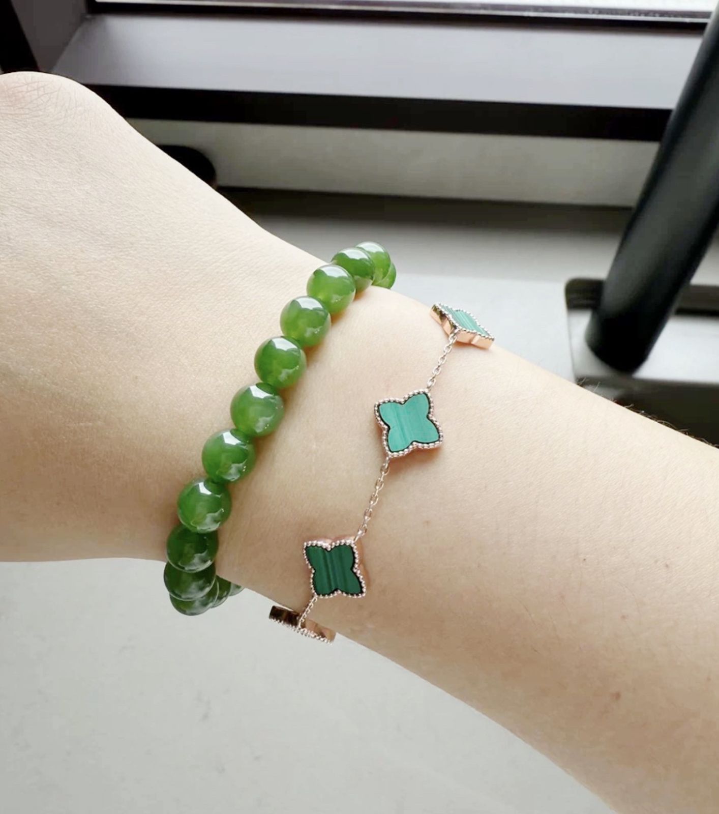 天然翡翠のブレスレット