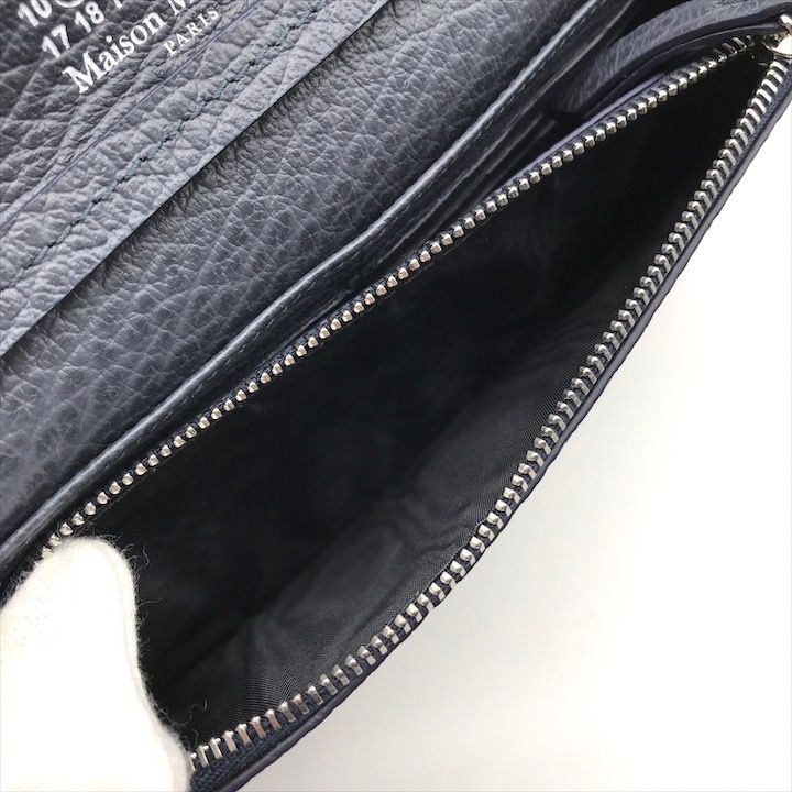 未使用品 保管品 Maison Margiela メゾン マルジェラ レザー ミニ チェーン ウォレット 長財布 レディース ネイビー k6773 未使用品 保管品 Maison Margiela メゾン マルジェラ レザー ミニ