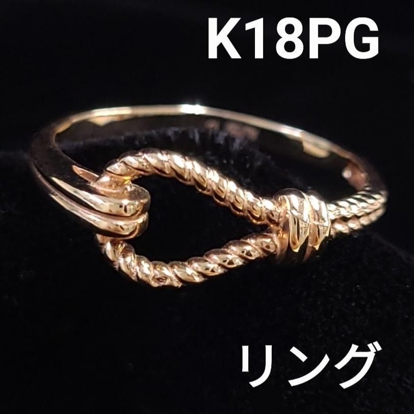 美品！18金 K18 PG ピンクゴールド 結び目 縁結び ノット リング 美品！18金 K18 PG ピンクゴールド 結び目 縁結び ノット リング