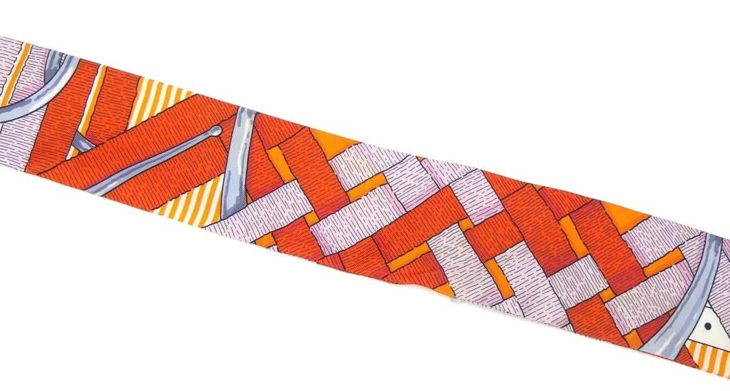 エルメス HERMES ツイリー 馬銜 シュミーズ スカーフ オレンジ シルク