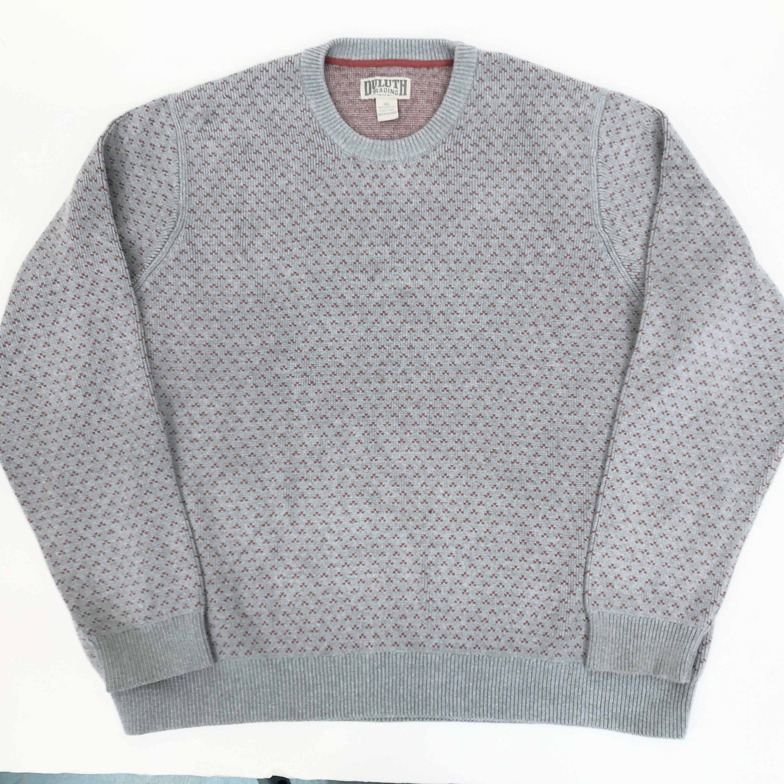 【物流センター】 中古 セーター ダルース トレーディング 90～ 00年代 バーズアイ ヘビー コットン セーター 脇 ガゼット付き グレー 3XL 長袖 グレー 【906】
