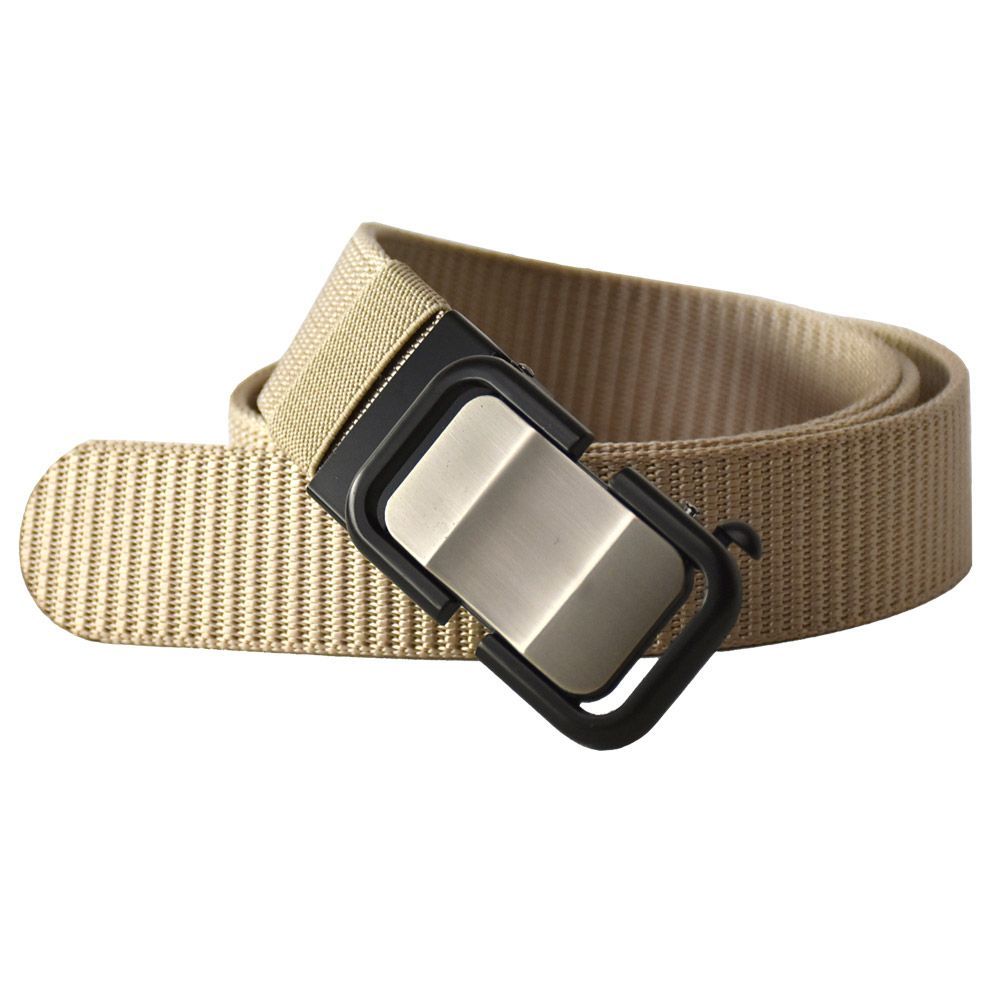 Auto Lock Belt “Beige” Brand New, Unused Men's Belt, GI Belt, Nylon, High Durability, One Size Fits All [D7L] [Mail Service 3] Fashion