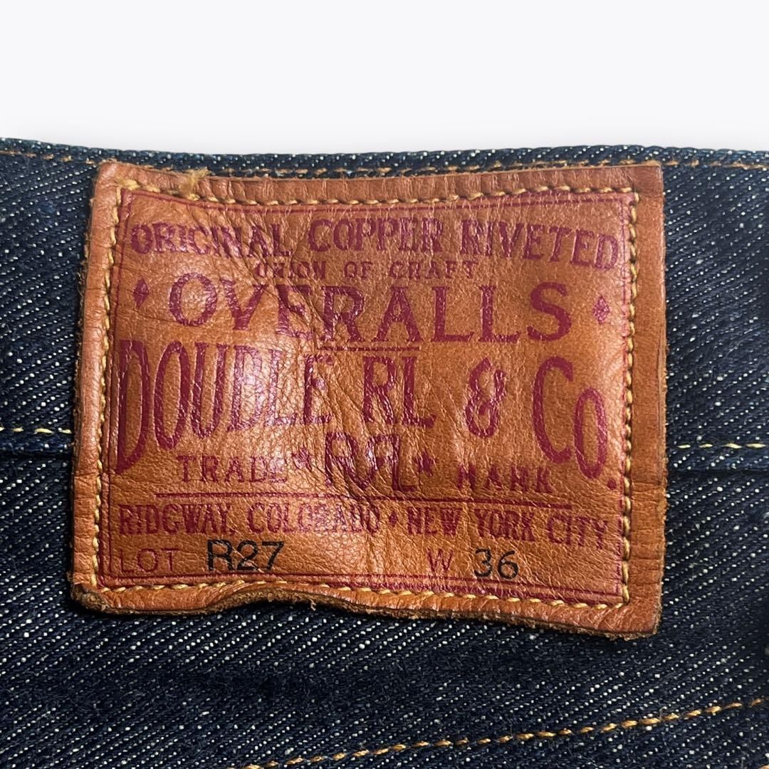 RRL セルビッジ　シンチバック 濃紺 極美品】RRL シンチバック セルビッジデニムパンツ W36 USA製