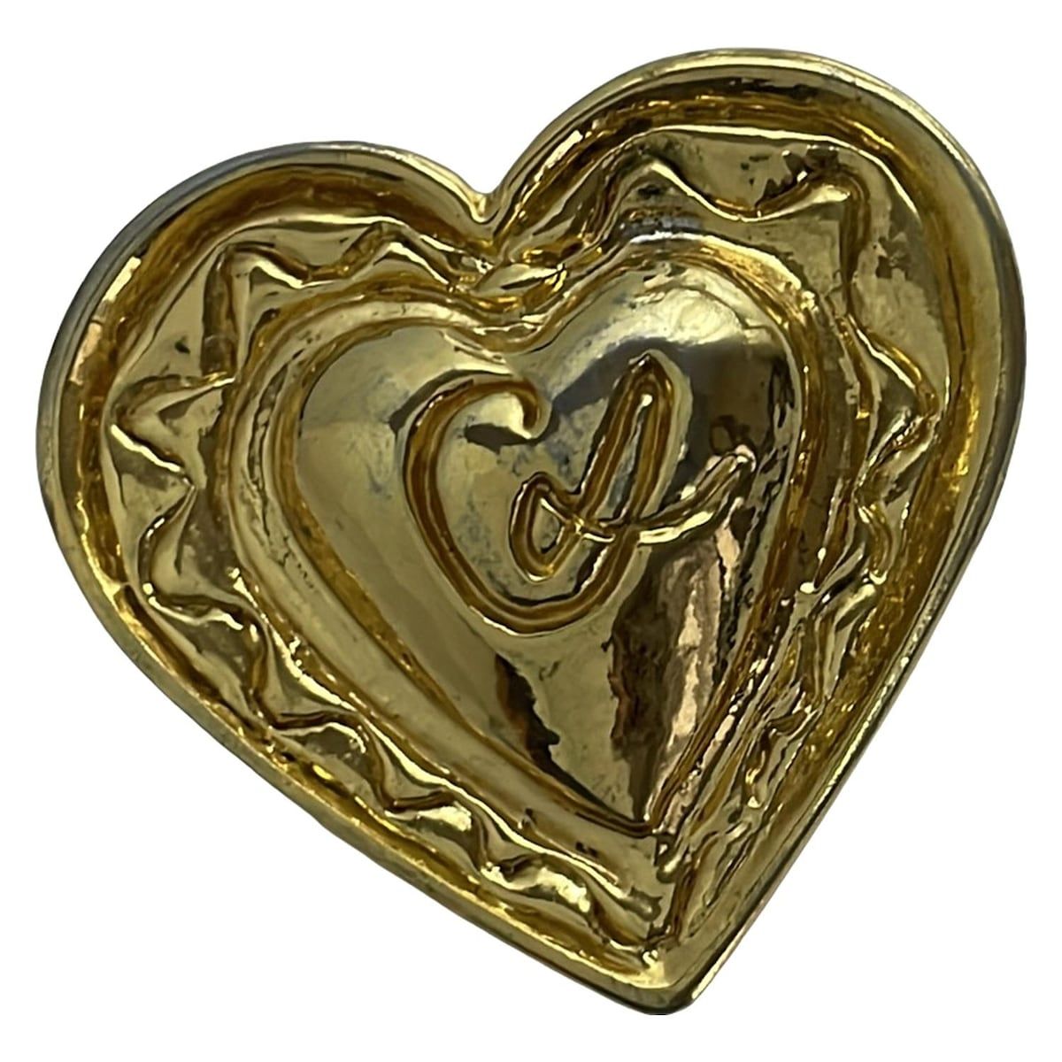 美品☆希少】クリスチャンラクロワ ブローチ ハート カラーストーン 美