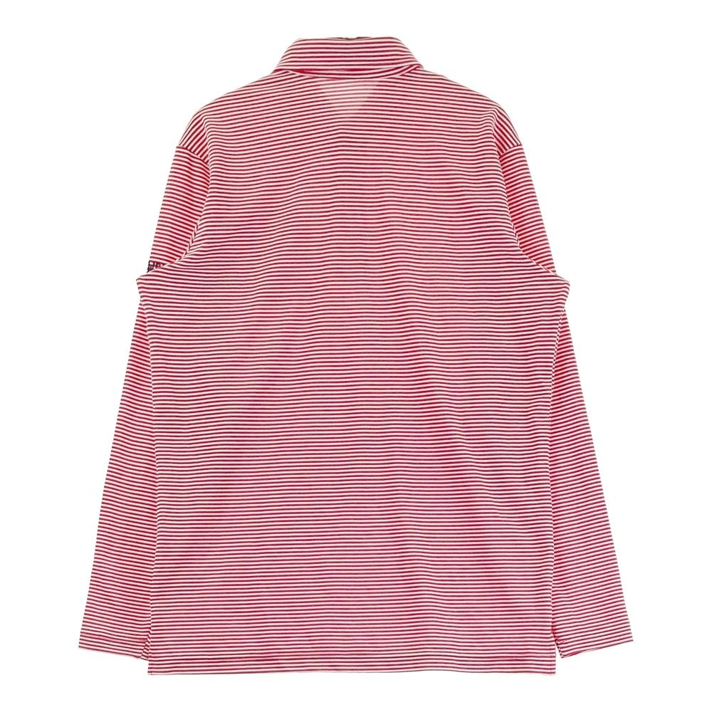 サイズ：M MUNSING WEAR マンシングウェア  長袖ポロシャツ ボーダー柄 レッド系 [240101487563] ゴルフウェア メンズ ストスト サイズ：M MUNSING WEAR マンシングウェア 長袖ポロシャツ