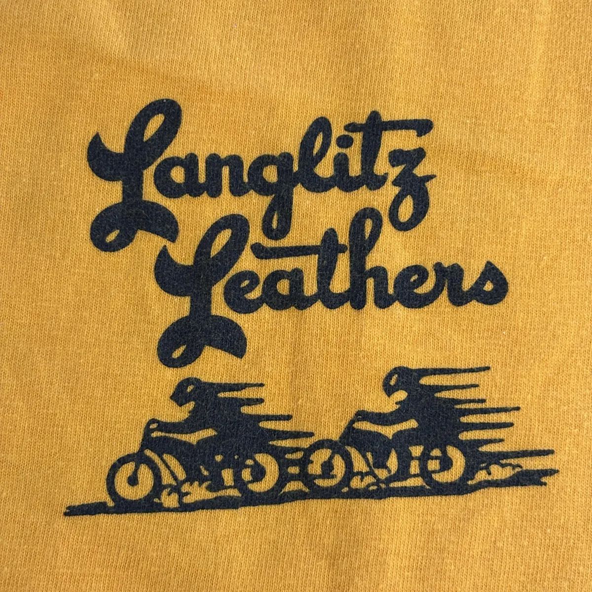 USA製 Langlitz Leathers ロゴ プリント スウェット パーカー