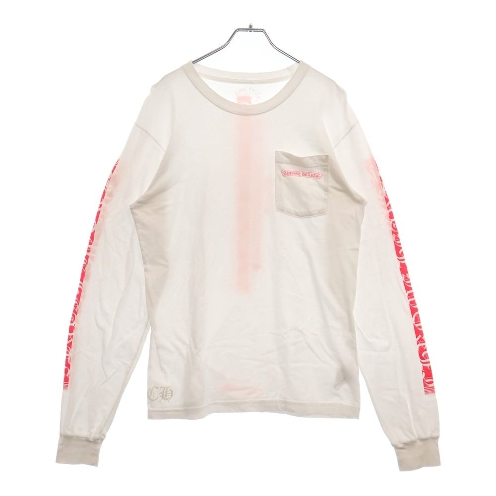 CHROME HEARTS (クロムハーツ) Neon Pink Stripe Logo L/S Tee