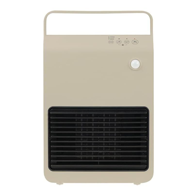 セラミックヒーター ヒーター 人感センサー 足元 小型 ハイパワー オフィス おしゃれ 1200W 即暖 過熱保護 チャイルドロック CNT-18E ブラウン 1