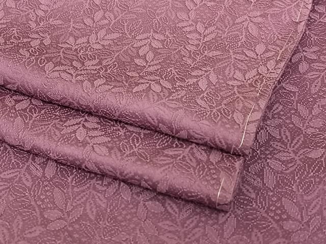 平和屋着物●上質な色無地 南天地紋 暗紅色 ロング丈 正絹 AABC0027zg