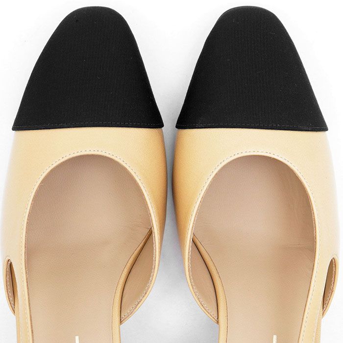 ブロックヒール ゴートスキン