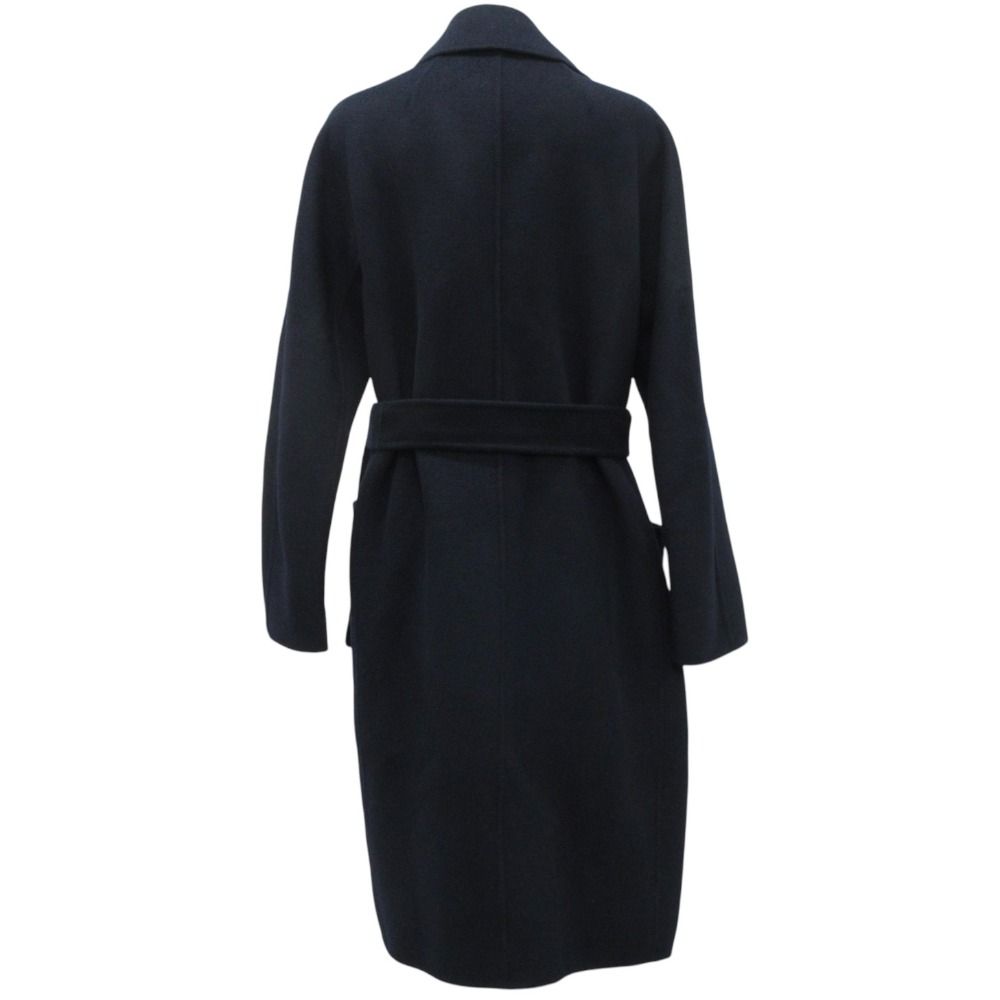 美品 'S MaxMara Sマックスマーラ リュドミラタイプ ウール カシミヤブレンド リバーロングコート 901603936 07 サイズ40 ネイビー レディース 古着 中古 USED 美品 'S MaxMara Sマックスマーラ リュドミラタイプ ウール カシミヤ