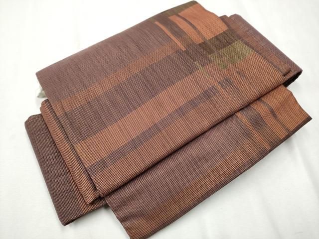 平和屋着物●ワンタッチつけ帯　格子柄　金糸　正絹　逸品　CAAX1550hy 平和屋着物○ワンタッチつけ帯 格子柄 金糸 正絹 逸品 CAAX1550hy