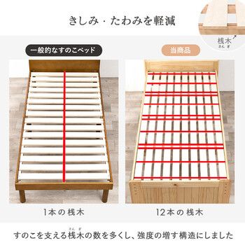 頑丈な造りの天然木すのこベッド
