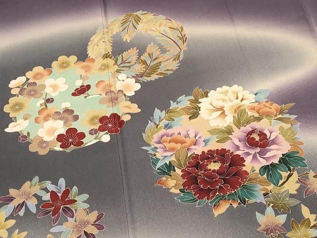 平和屋本店□極上 十日町 加賀草木友禅の第一人者 田村哲彦 訪問着 花