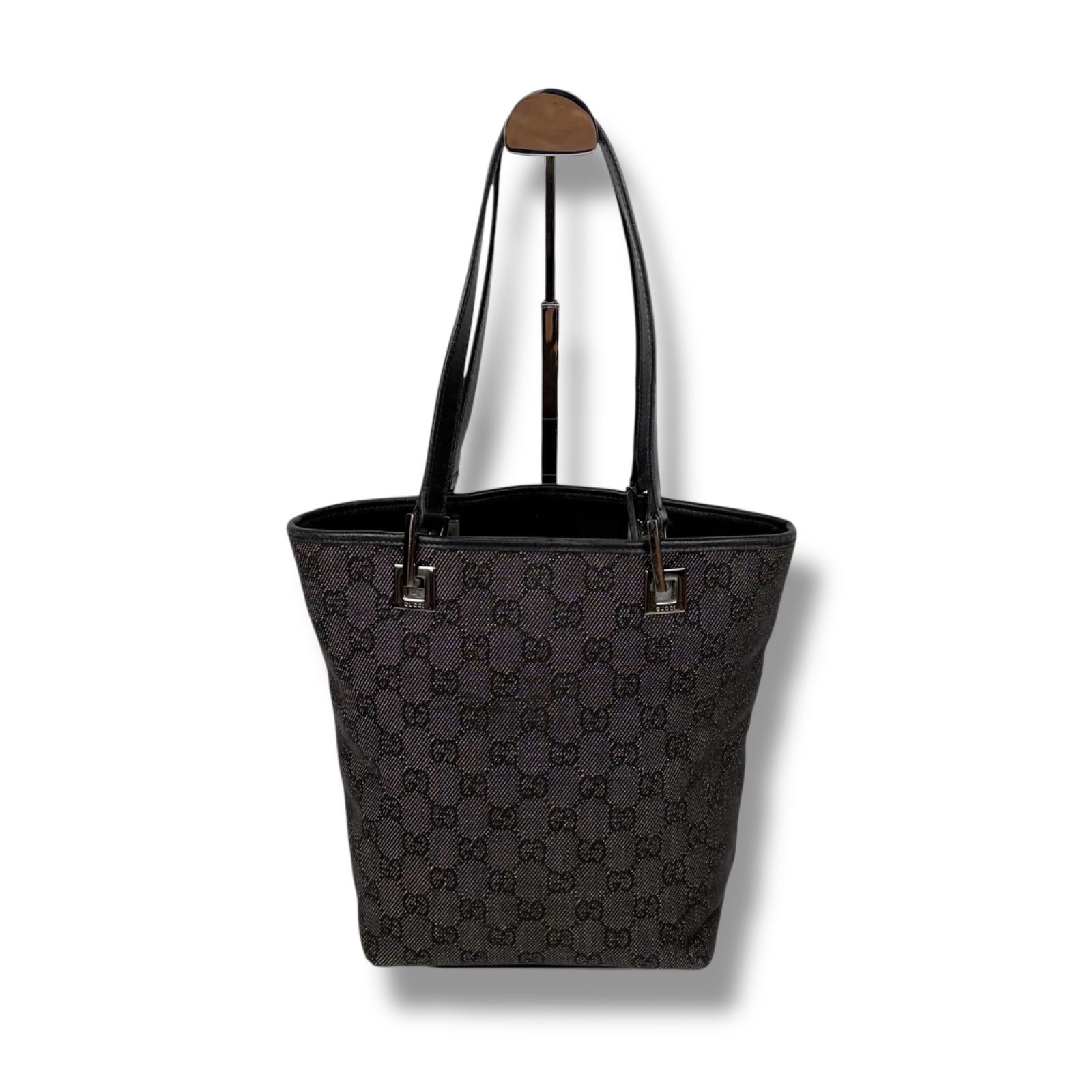 GUCCI グッチ ミニトートバッグ ブラック 黒 GGキャンバス 肩掛け 
